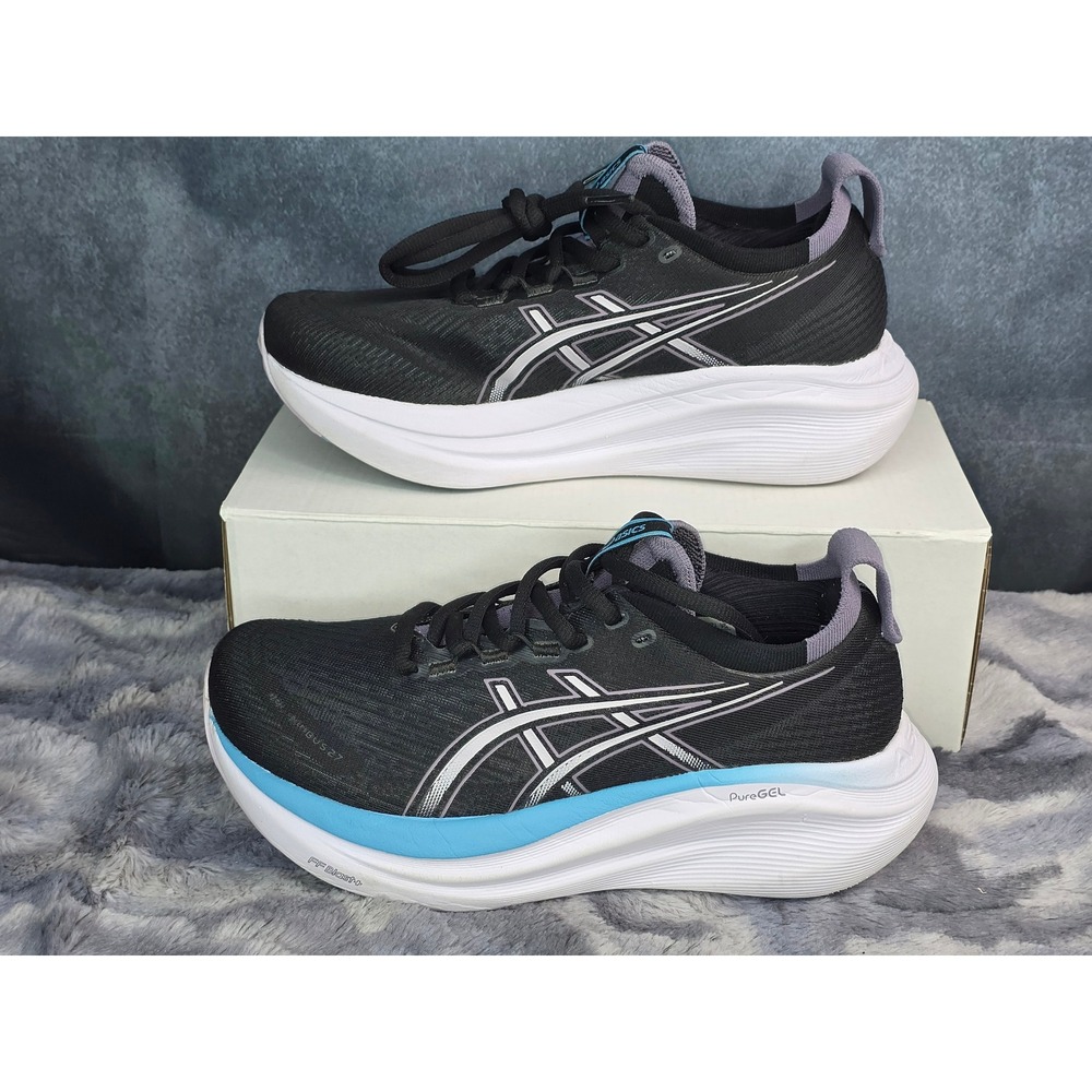 ASICS Gel-Nimbus 27 Running Shoes Black Blue Purple Womens 7.5 1012B753